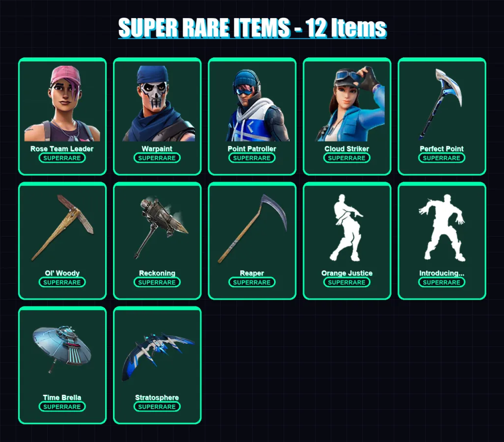 [PS4/PS5/PC] | Rose Team Leader | Warpaint | Point Patroller | Cloud Striker | Rox | 144 skin | 131 pickaxe | 127 emote | 117 glider | Lv1480