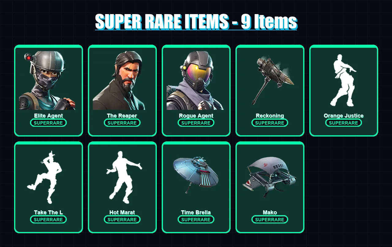[PC/PSN] | Elite Agent | The Reaper | Rogue Agent | Omegarok | Drift | 111 skin | 75 pickaxe | 93 emote | 88 glider | Lv1170