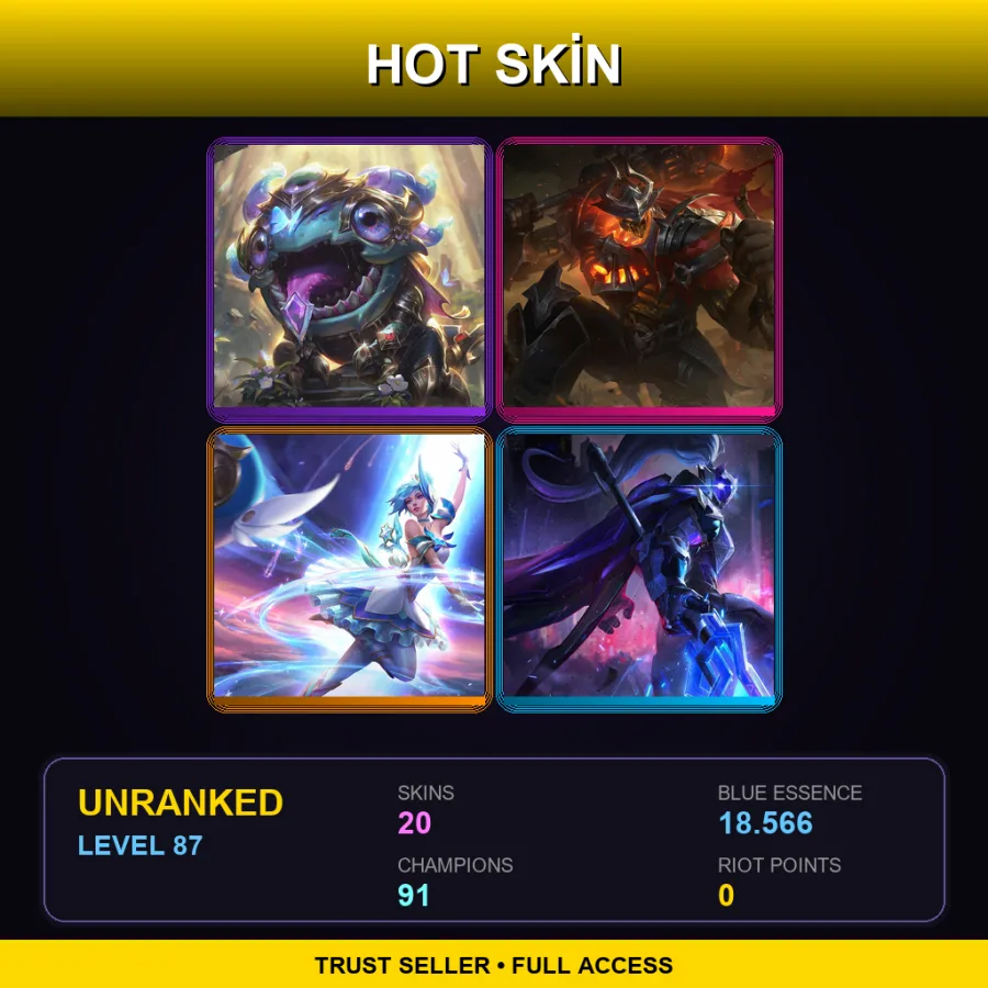 LAN | Lv87 | Unranked | 20 Skin | 91 Champ — Marble Malphite