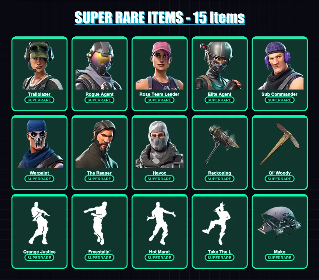 [PC/XBOX/PSN] | Trailblazer | Rogue Agent | Rose Team Leader | Elite Agent | Sub Commander | 52 skin | 34 pickaxe | 39 emote | 38 glider | Lv449