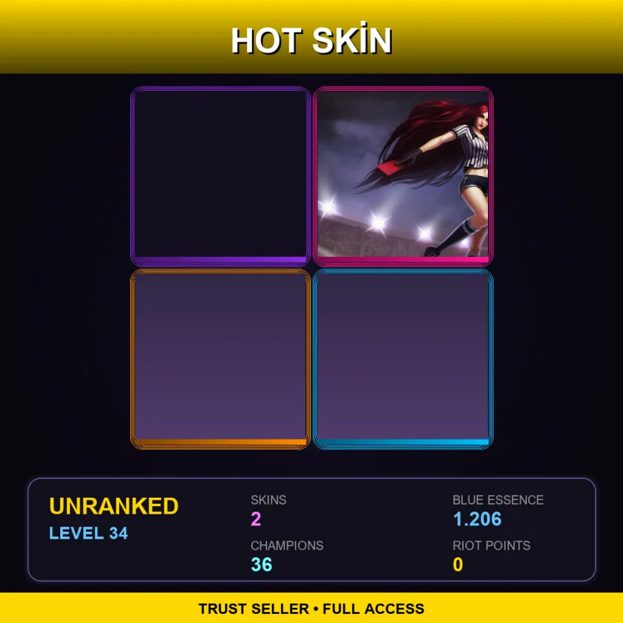 SG | Lv34 | Unranked | 2 Skin | 36 Champ