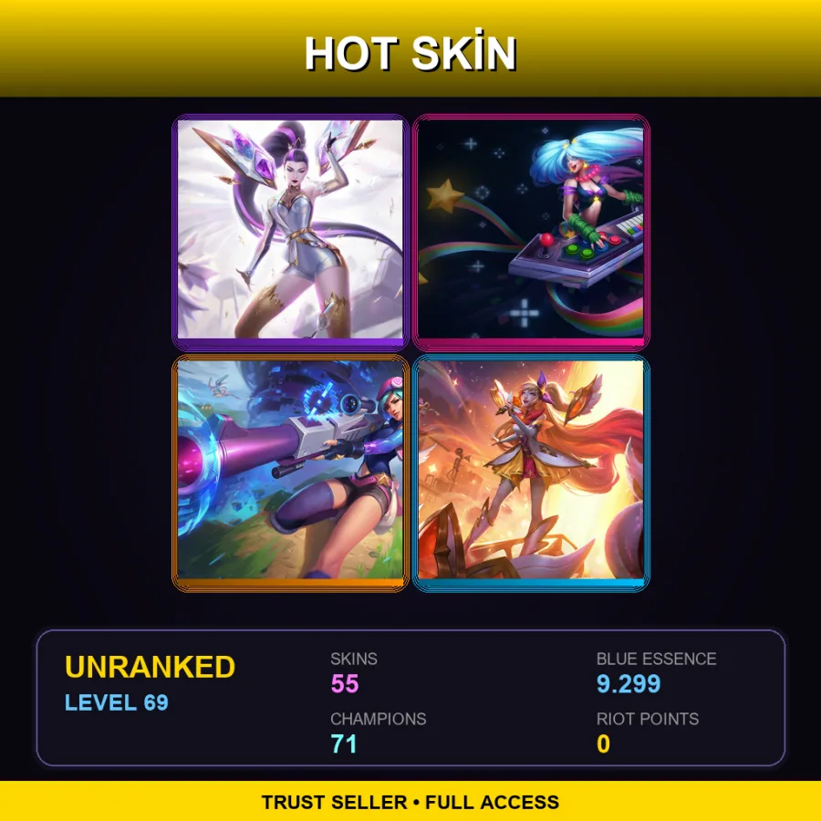 LAN | Lv69 | Unranked | 55 Skin | 71 Champ