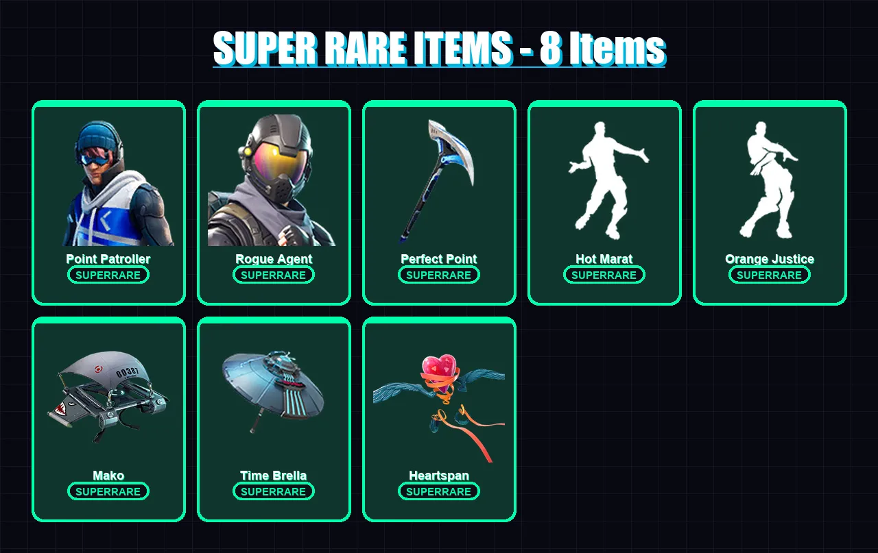 [SWITCH/XBOX/PC] | Point Patroller | Rogue Agent | Paradigm (Reality-659) | Luxe | Rox | 60 skin | 95 pickaxe | 102 emote | 107 glider | Lv1947