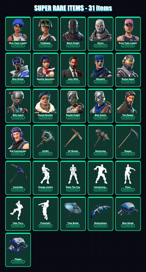 [PS4/PS5/XBOX/PC] | Blue Team Leader | Trailblazer | Black Knight | 280 skin | Lv1844