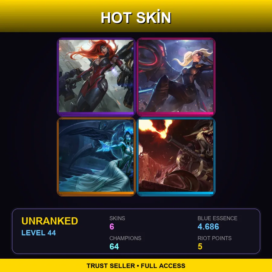 LAS | Lv44 | Unranked | 6 Skin | 64 Champ — Commando Garen