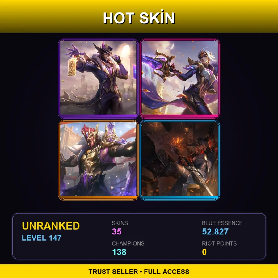 LAS | Lv147 | Unranked | 35 Skin | 138 Champ — Coven Leblanc