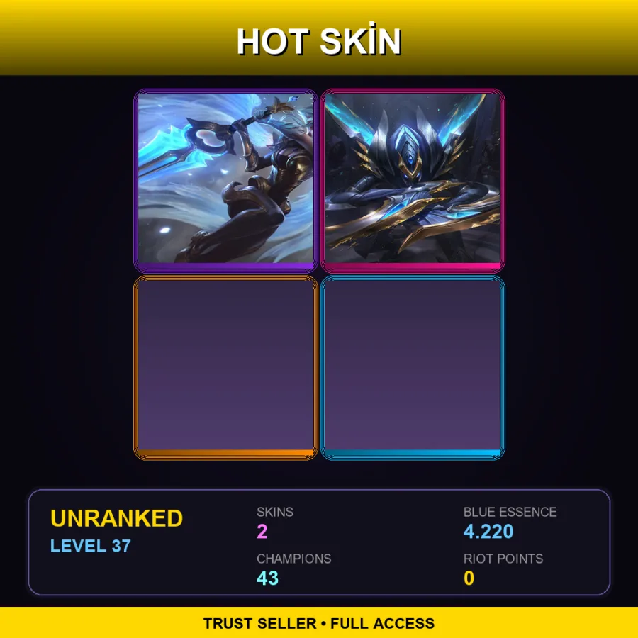 TR | Lv37 | Unranked | 2 Skin | 43 Champ — LoL account