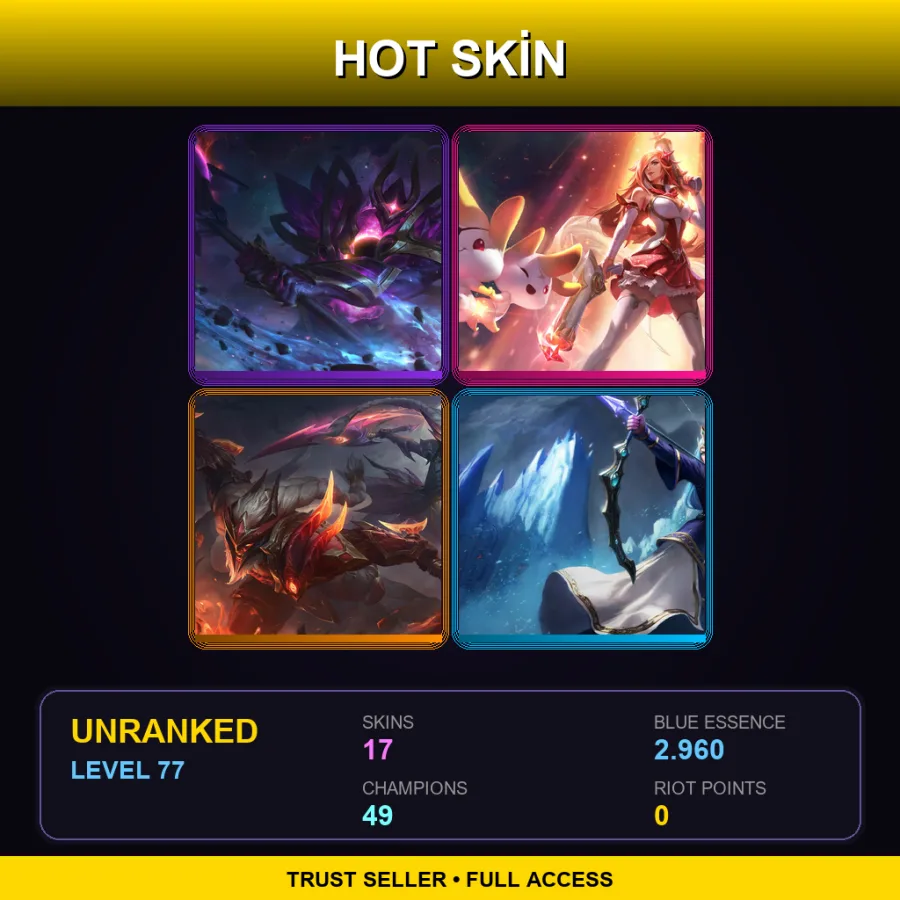 LAN | Lv77 | Unranked | 17 Skin | 49 Champ