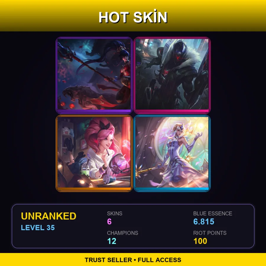 LAN | Lv35 | Unranked | 6 Skin | 12 Champ — LoL account