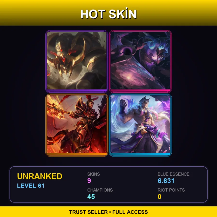 EUNE | Lv61 | Unranked | 9 Skin | 45 Champ — Conqueror Alistar