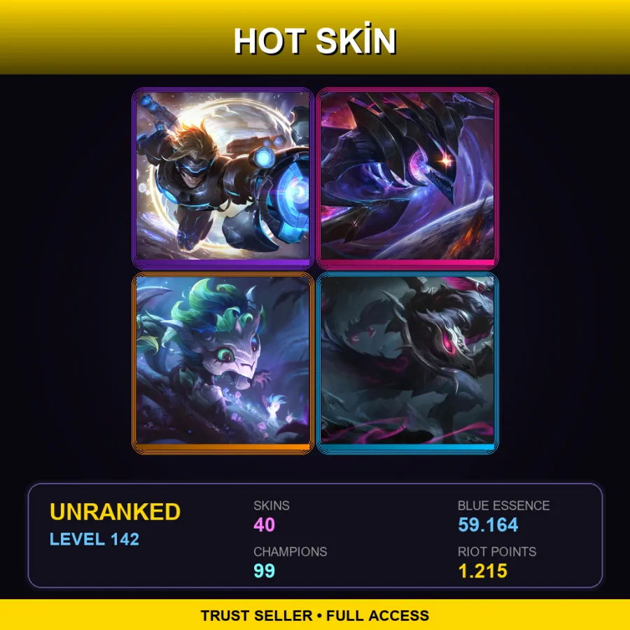 TR | Lv142 | Unranked | 40 Skin | 99 Champ — Worlds 2015 Kalista