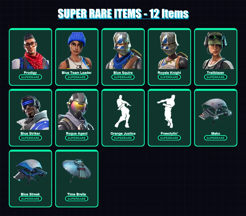 [PS4/PS5/XBOX/PC] | Prodigy | Blue Team Leader | Blue Squire | Royale Knight | Trailblazer | 78 skin | 118 pickaxe | 93 emote | 103 glider | Lv1300