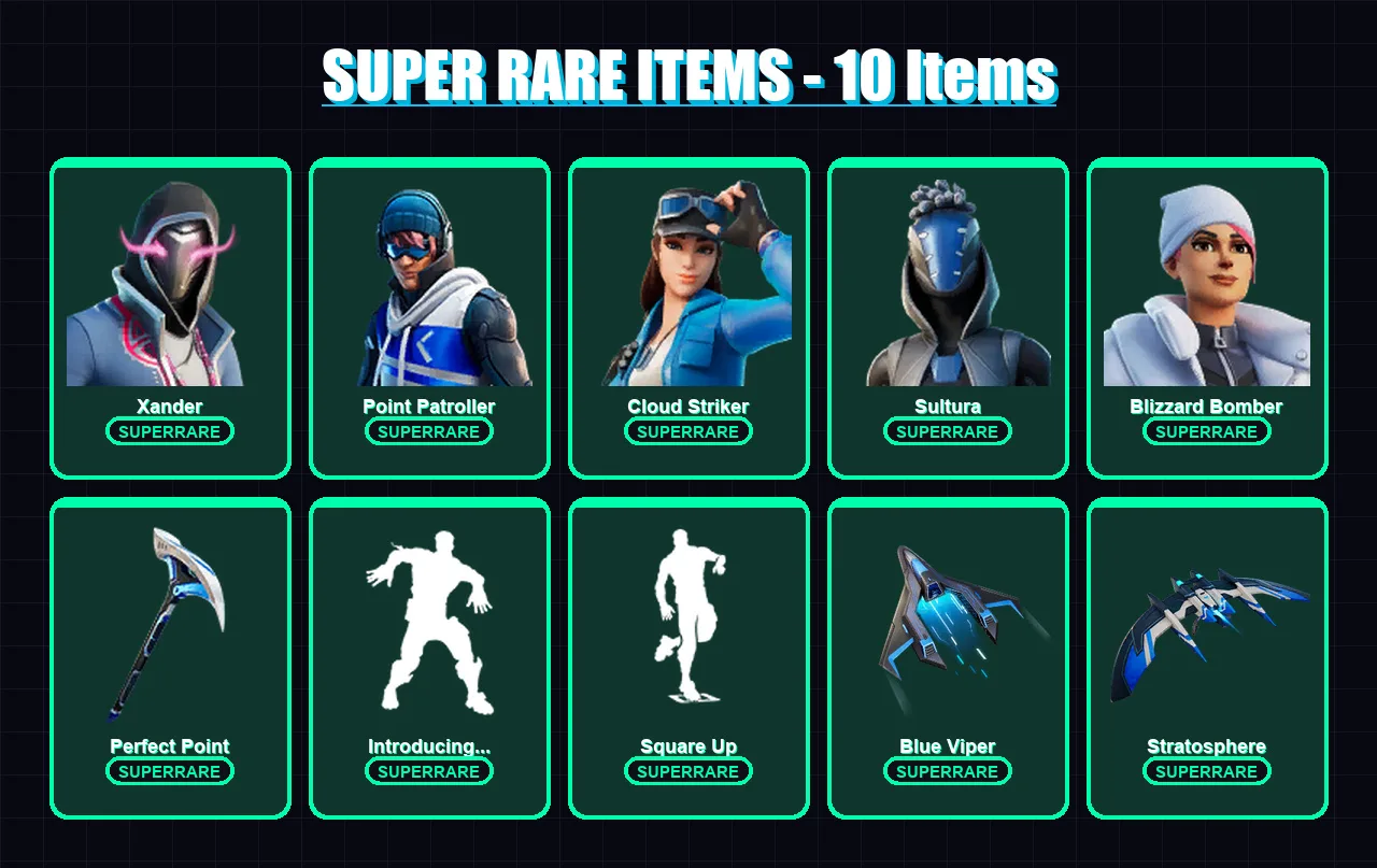 [PS4/PS5/PC] | Xander | Point Patroller | Cloud Striker | Sultura | Blizzard Bomber | 75 skin | 83 pickaxe | 62 emote | 64 glider | Lv1026