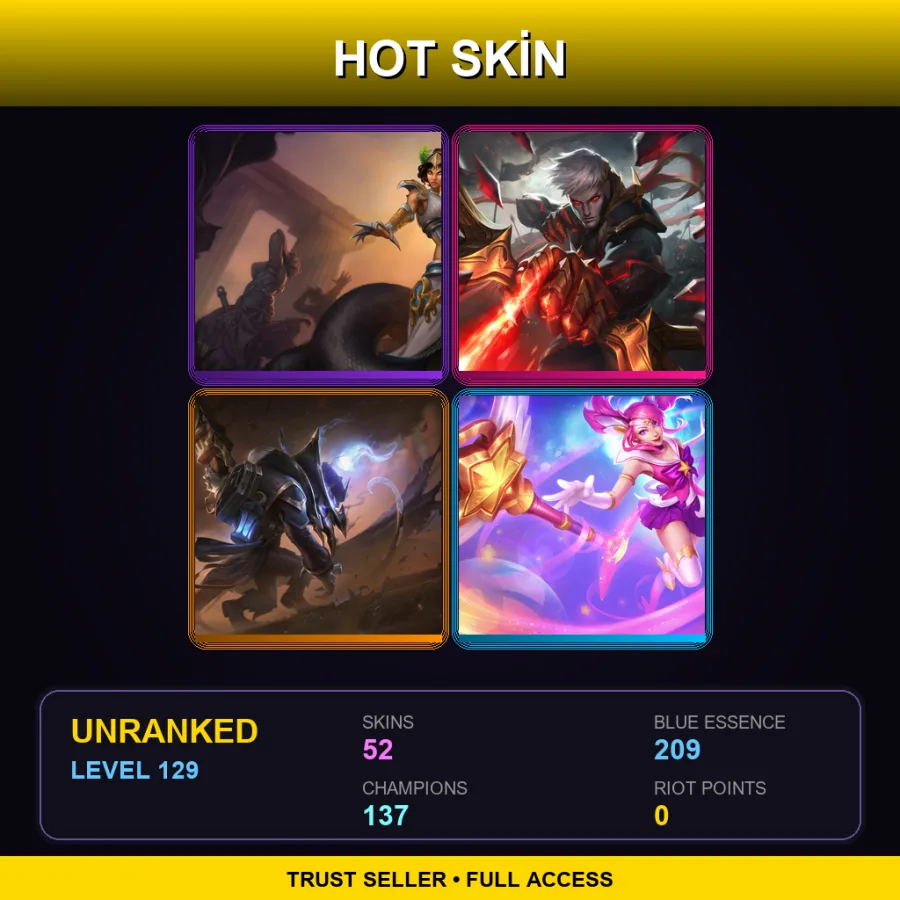 LAS | Lv129 | Unranked | 52 Skin | 137 Champ