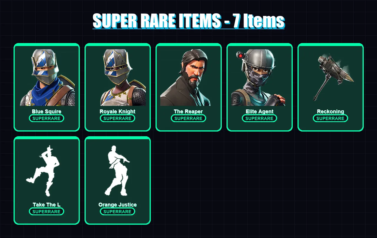 [PS4/PS5/XBOX/PC] | Blue Squire | Royale Knight | The Reaper | Elite Agent | Drift | 32 skin | 25 pickaxe | 33 emote | 29 glider | Lv349