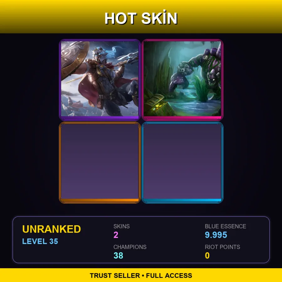 LAN | Lv35 | Unranked | 2 Skin | 38 Champ — Glaive Warrior Pantheon