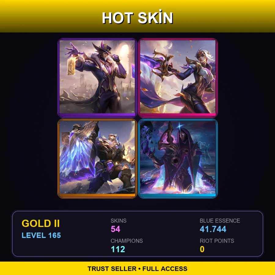 EUW | Lv165 | Gold II | 54 Skin | 112 Champ