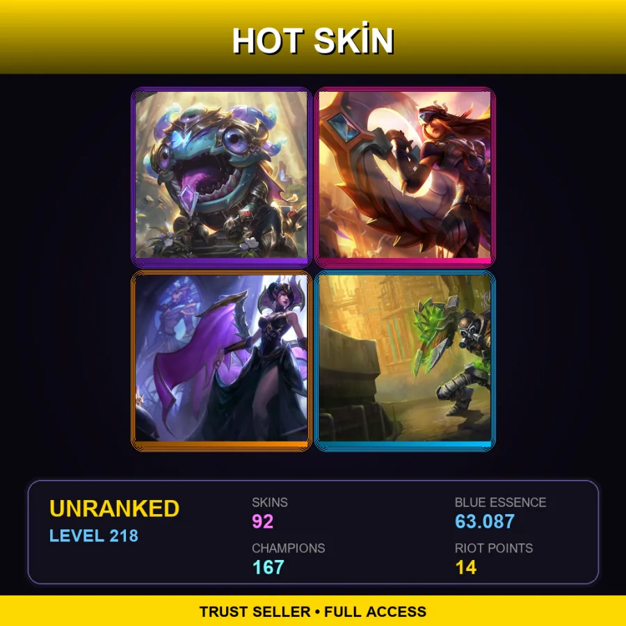 VN | Lv218 | Unranked | 92 Skin | 167 Champ — Conqueror Karma