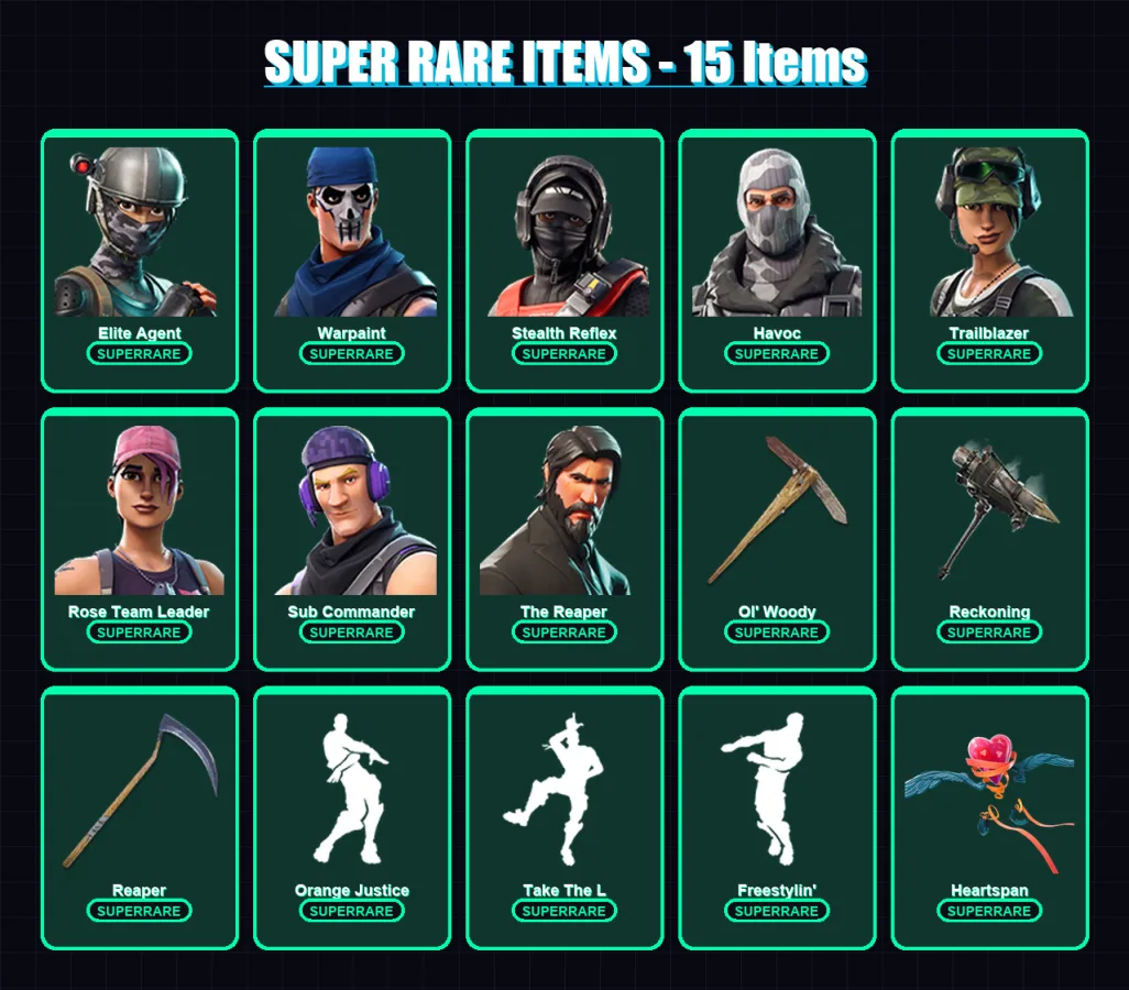[PC/XBOX/PSN] | Elite Agent | Warpaint | Stealth Reflex | Havoc | Trailblazer | 63 skin | 47 pickaxe | 48 emote | 44 glider | Lv488