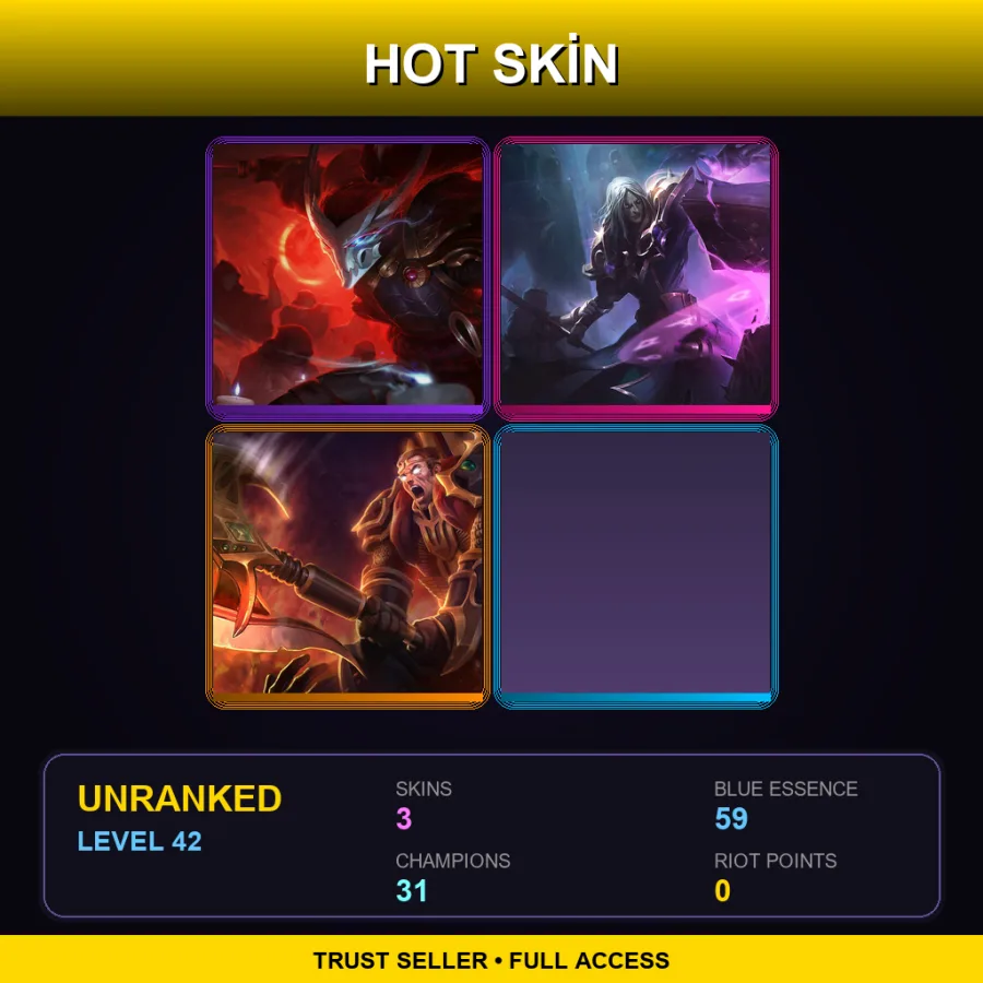TR | Lv42 | Unranked | 3 Skin | 31 Champ with Kayle