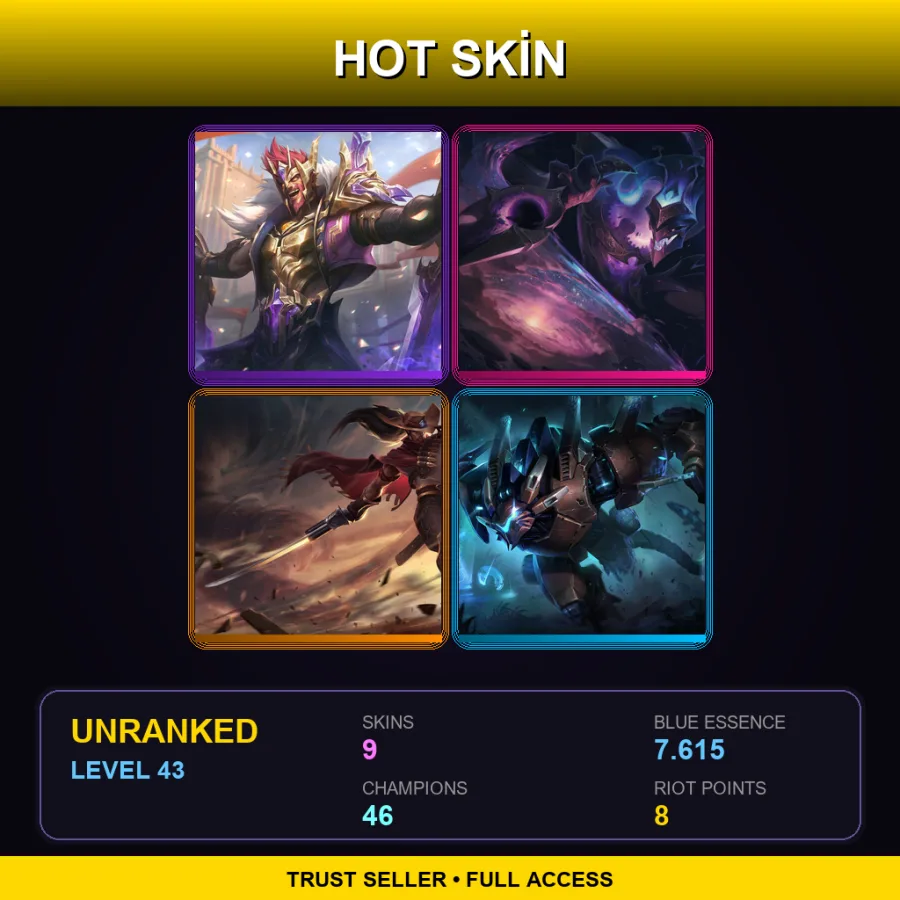 LAN | Lv43 | Unranked | 9 Skin | 46 Champ