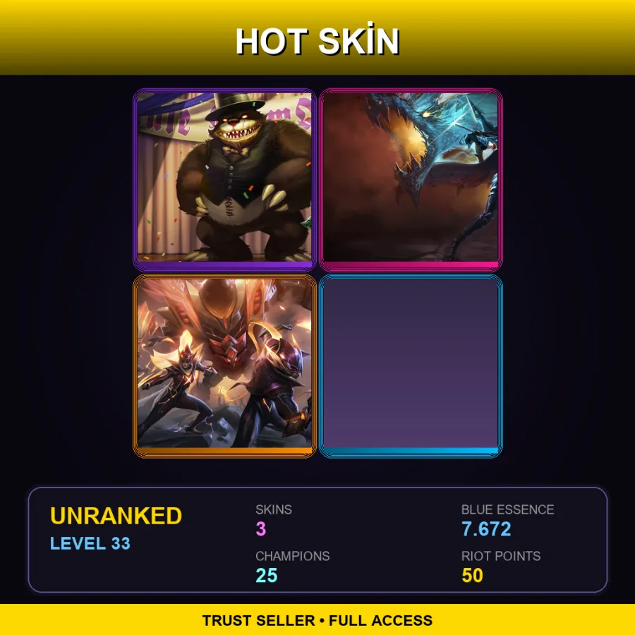 EUW | Lv33 | Unranked | 3 Skin | 25 Champ — Dragonslayer Vayne