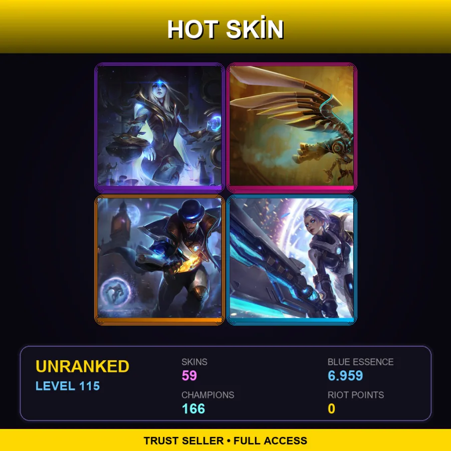 SG | Lv115 | Unranked | 59 Skin | 166 Champ — Unranked / Smurf League of Legends