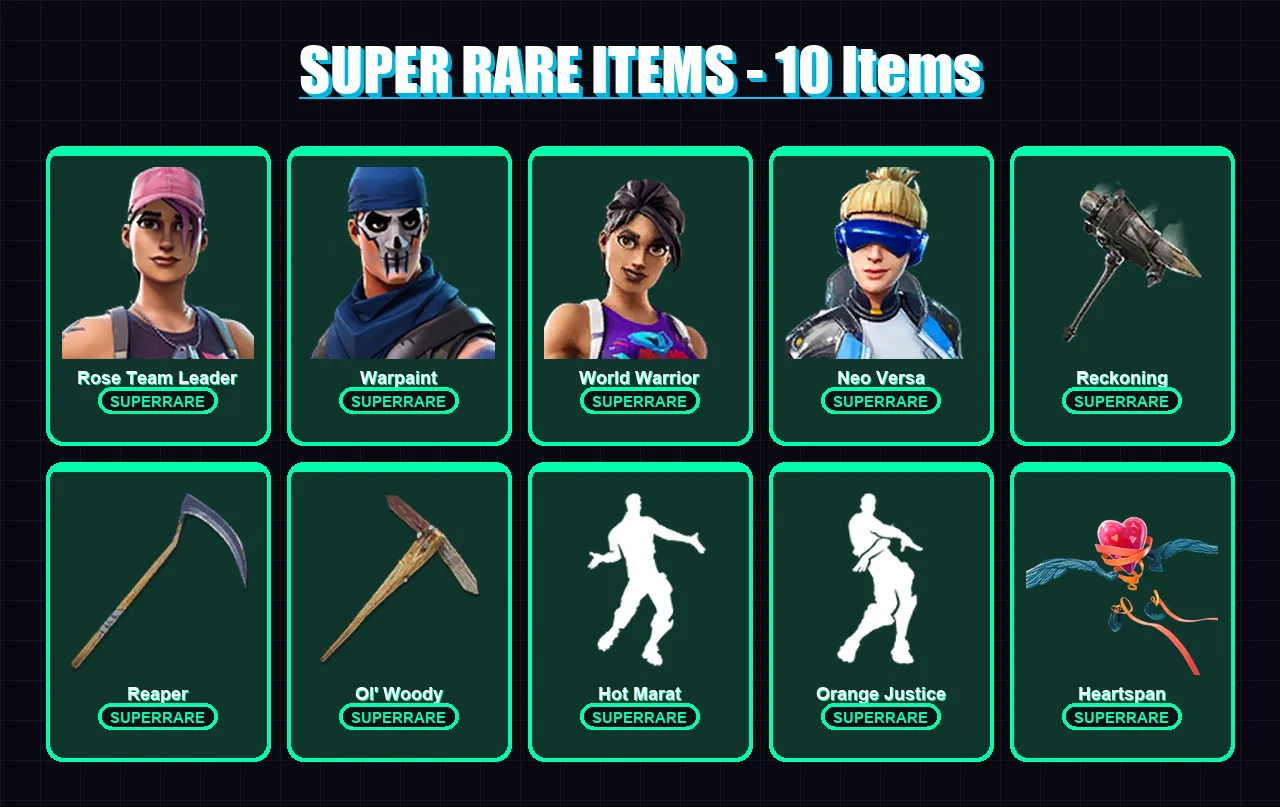 [PC/XBOX] | Rose Team Leader | Warpaint | World Warrior | Neo Versa | Calamity | 137 skin | 160 pickaxe | 144 emote | 125 glider | Lv2220