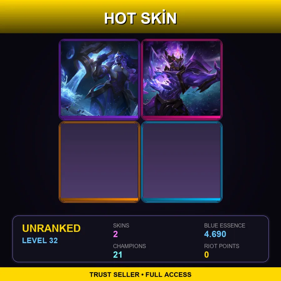 EUW | Lv32 | Unranked | 2 Skin | 21 Champ — LoL account