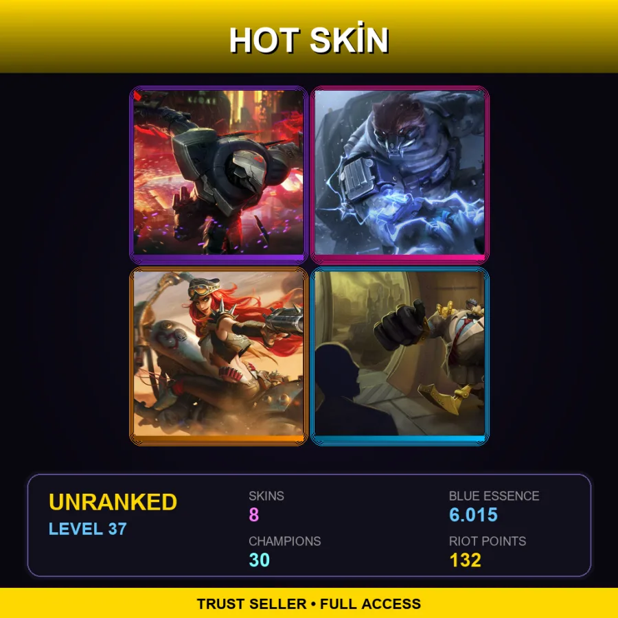 LAN | Lv37 | Unranked | 8 Skin | 30 Champ — Definitely Not Blitzcrank