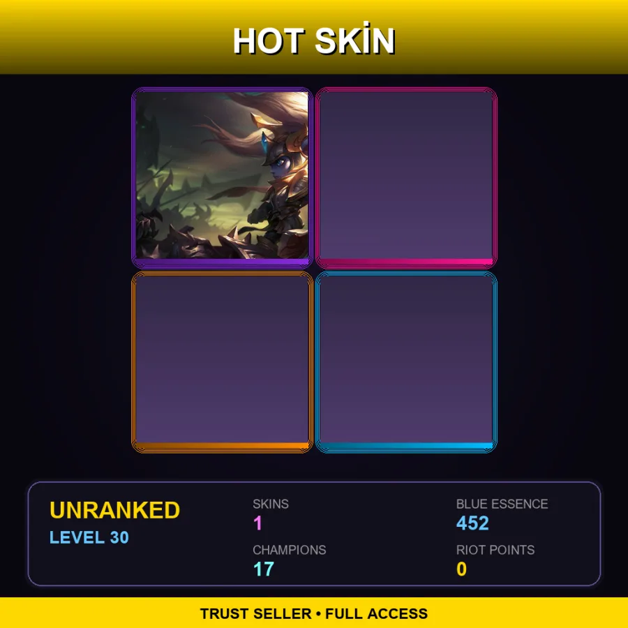 TR | Lv30 | Unranked | 1 Skin | 17 Champ — LoL account
