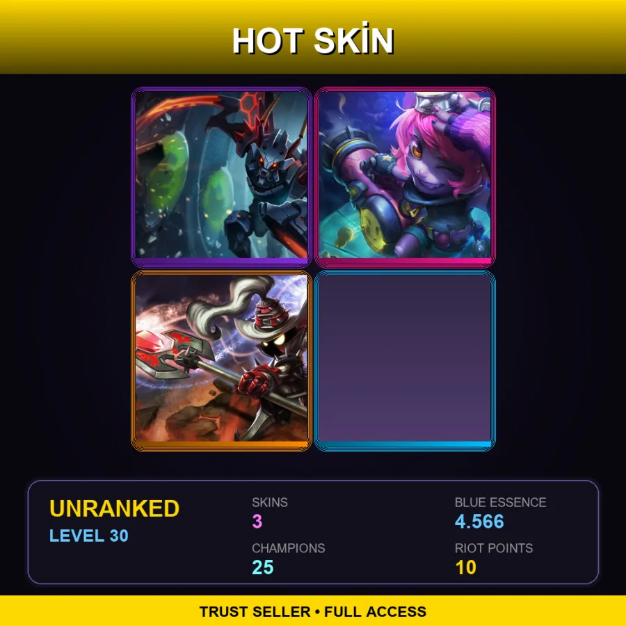 LAS | Lv30 | Unranked | 3 Skin | 25 Champ