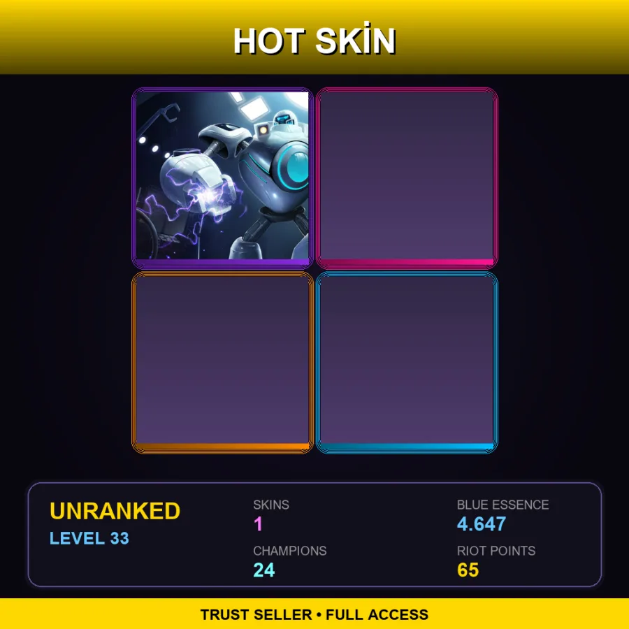 EUW | Lv33 | Unranked | 1 Skin | 24 Champ