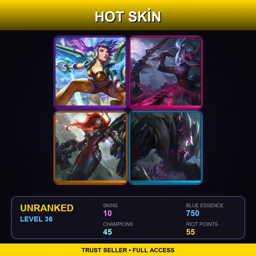 EUNE | Lv36 | Unranked | 10 Skin | 45 Champ
