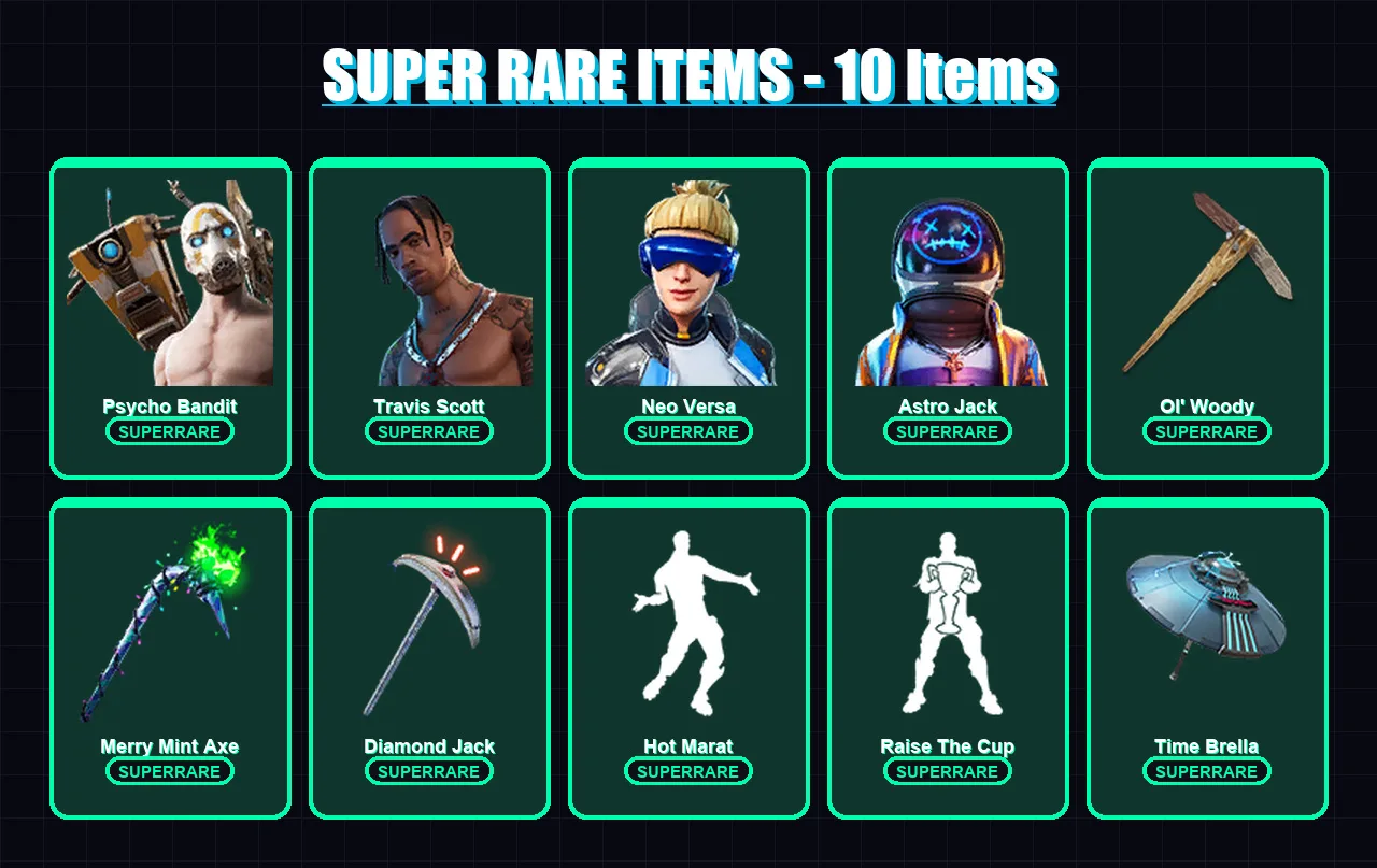 [PC/PSN] | Psycho Bandit | Travis Scott | Neo Versa | Astro Jack | Sorana | 185 skin | 177 pickaxe | 122 emote | 109 glider | Lv1465