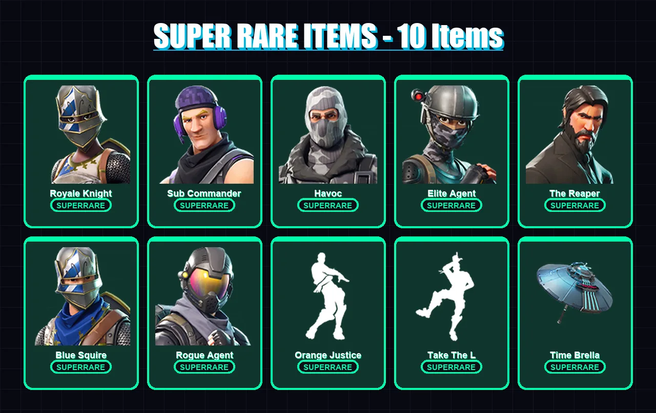 [PC/XBOX/PSN] | Royale Knight | Sub Commander | Havoc | Elite Agent | The Reaper | 52 skin | 73 pickaxe | 52 emote | 66 glider | Lv939