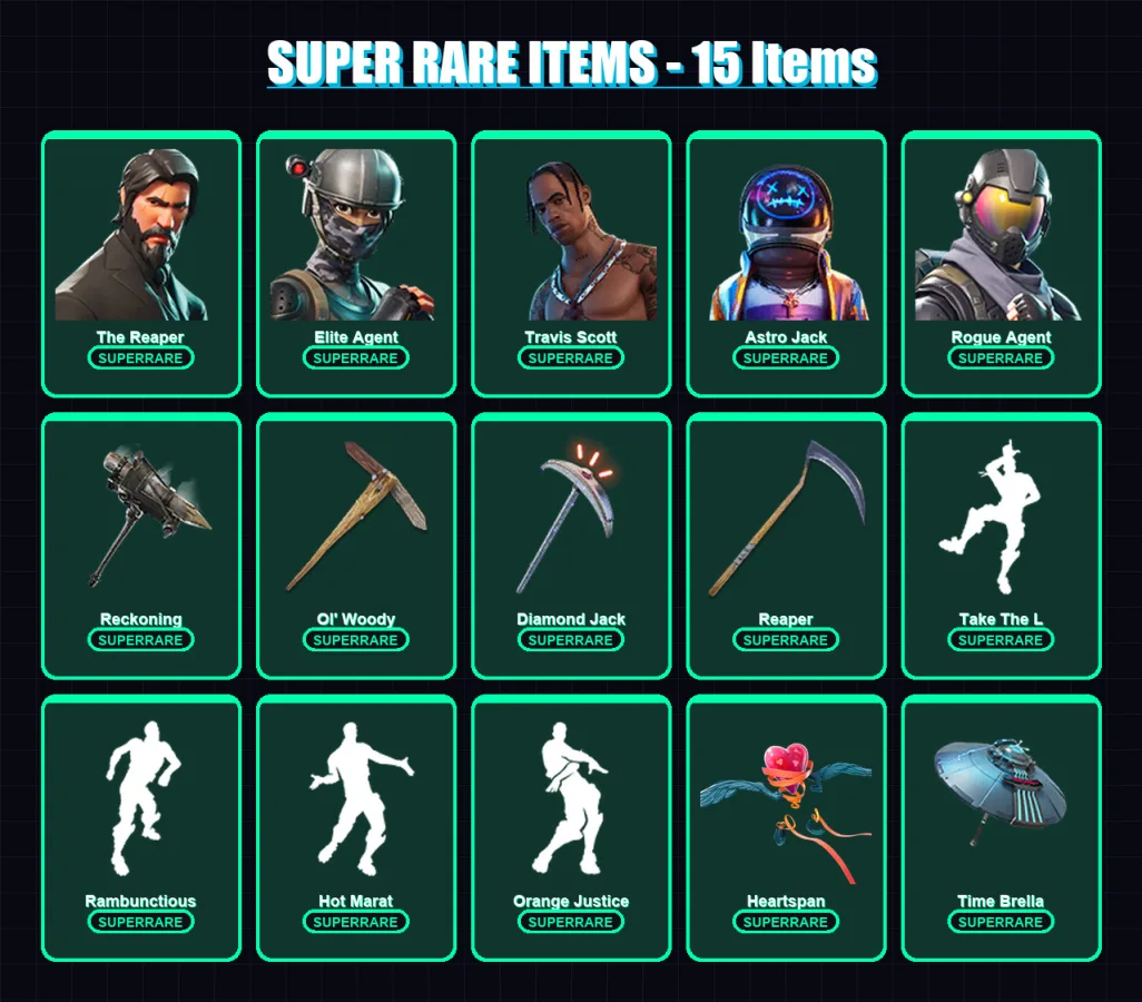 [PS4/PS5/XBOX/PC] | The Reaper | Elite Agent | Travis Scott | Astro Jack | Rogue Agent | 271 skin | 232 pickaxe | 223 emote | 186 glider | Lv2785 — Fortnite account