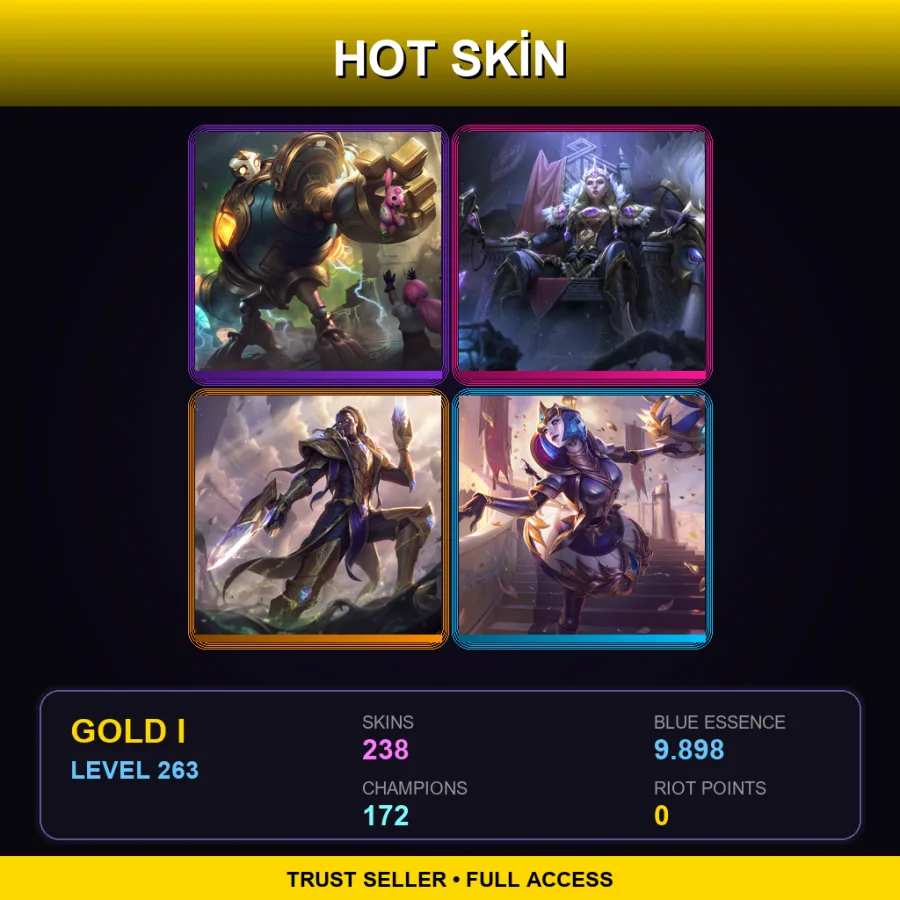 BR | Lv263 | Gold I | 238 Skin | 172 Champ