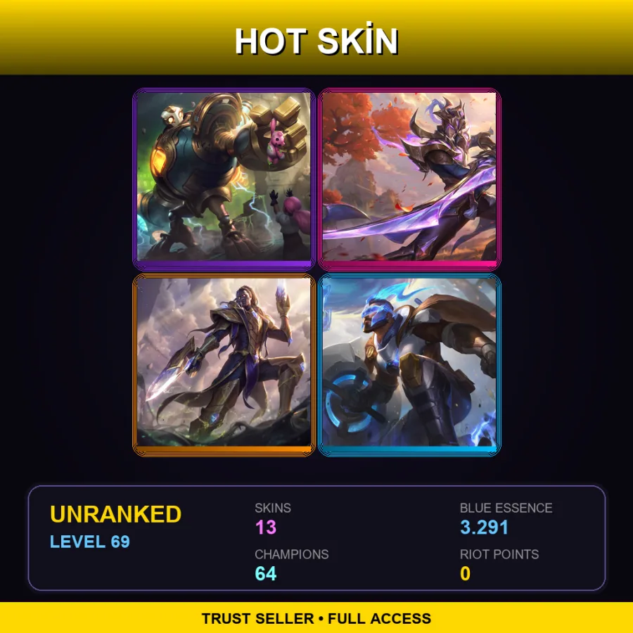 LAN | Lv69 | Unranked | 13 Skin | 64 Champ — Victorious Blitzcrank