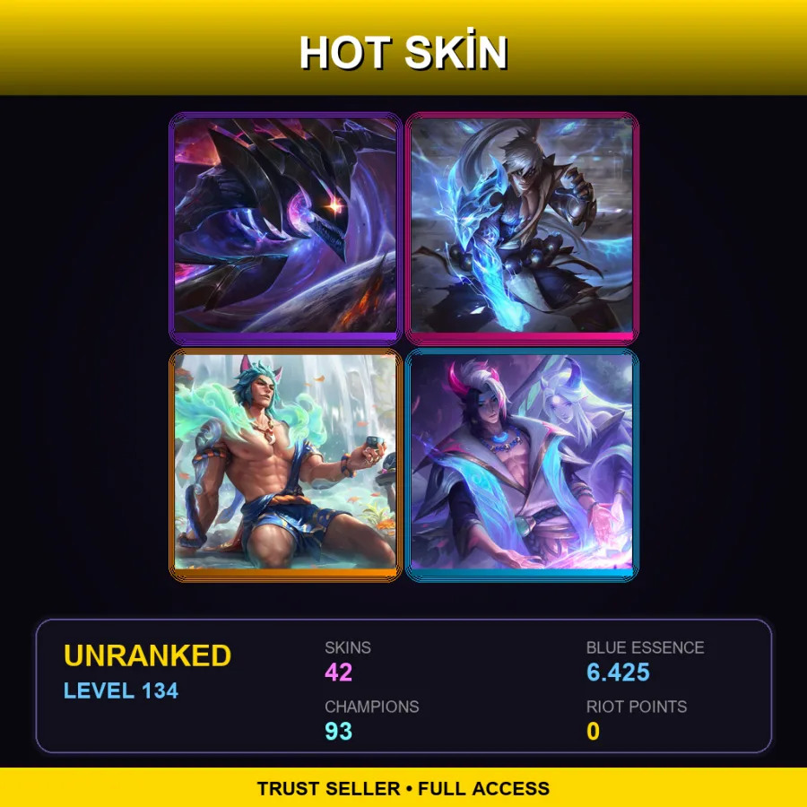 LAN | Lv134 | Unranked | 42 Skin | 93 Champ