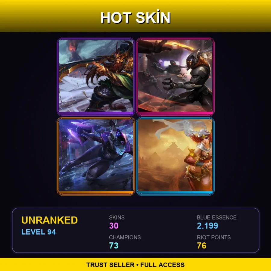 BR | Lv94 | Unranked | 30 Skin | 73 Champ