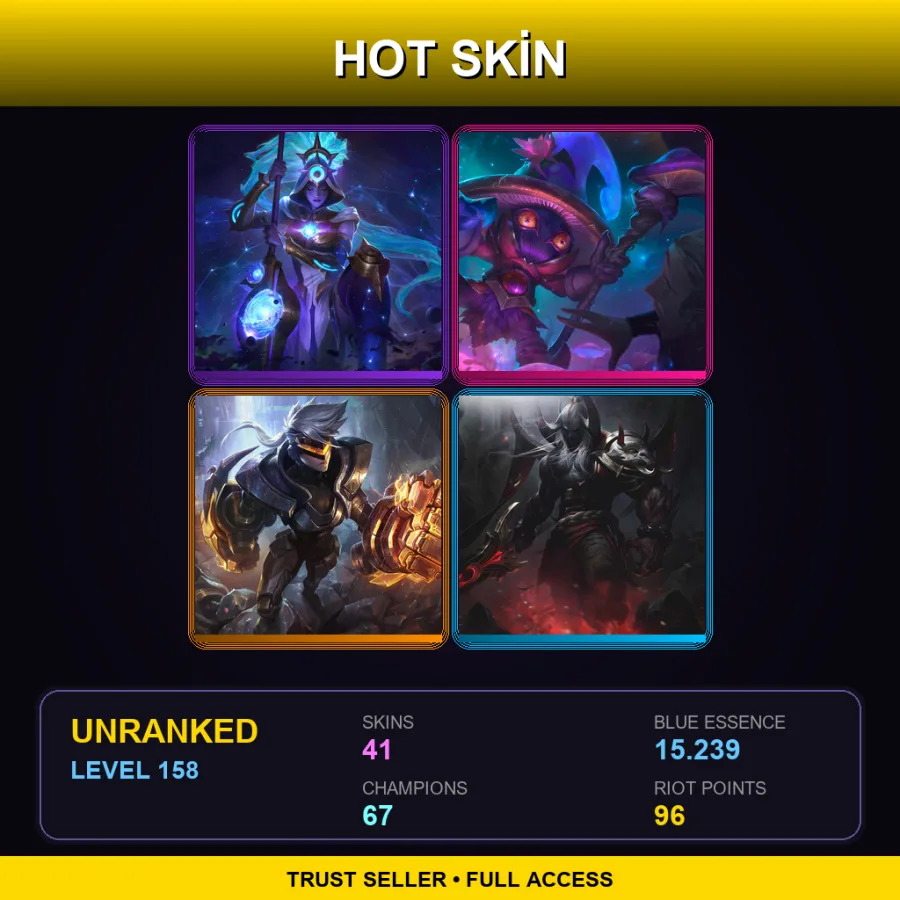 LAS | Lv158 | Unranked | 41 Skin | 67 Champ — LoL account