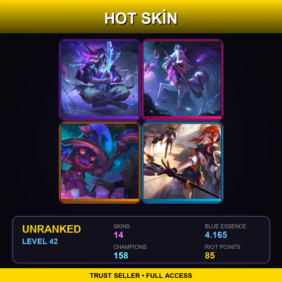 TW | Lv42 | Unranked | 14 Skin | 158 Champ — Unranked / Smurf League of Legends