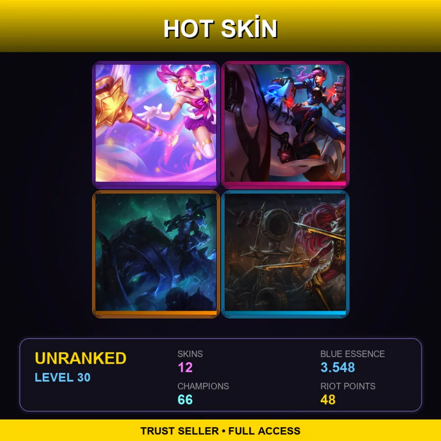 TR | Lv30 | Unranked | 12 Skin | 66 Champ