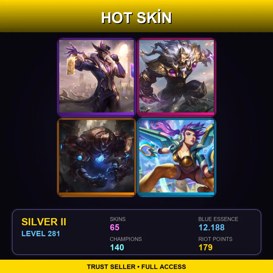 LAN | Lv281 | Silver II | 65 Skin | 140 Champ