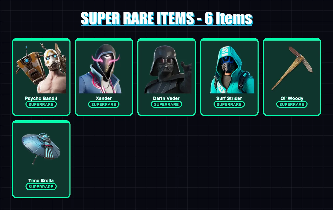 [PS4/PS5/PC] | Psycho Bandit | Xander | Darth Vader | Surf Strider | Malik | 129 skin | 176 pickaxe | 117 emote | 121 glider | Lv1720