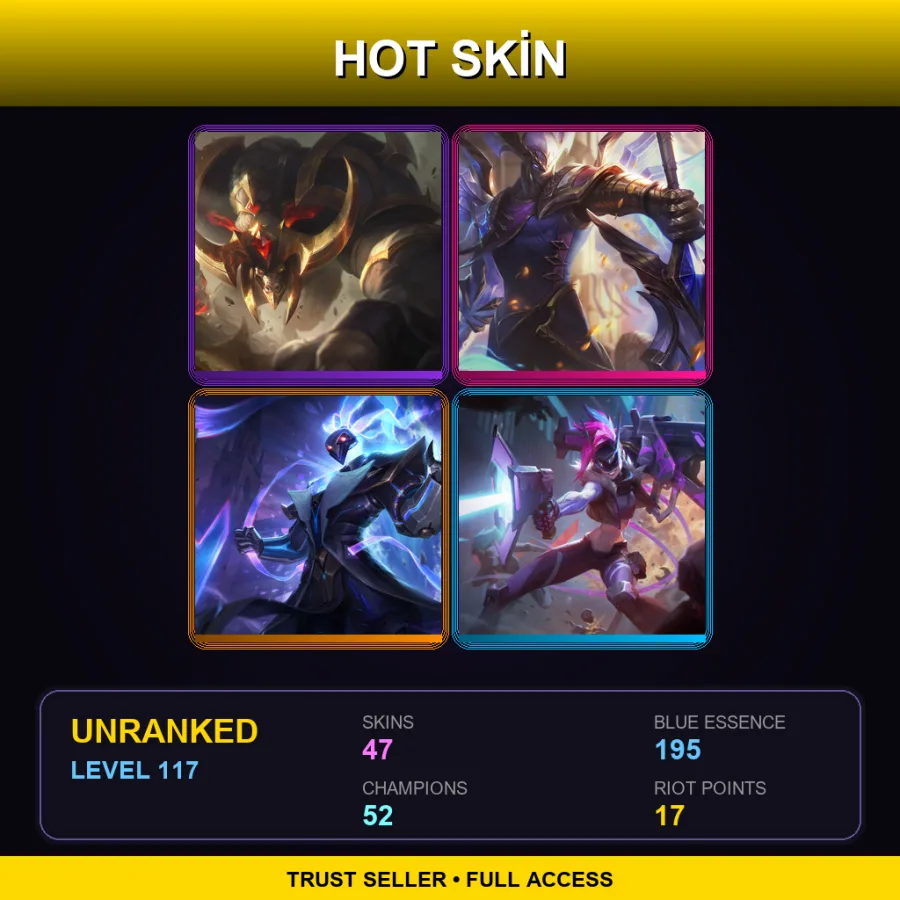 SG | Lv117 | Unranked | 47 Skin | 52 Champ