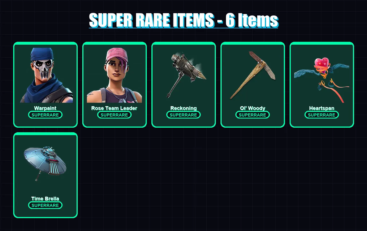 [PC/XBOX/PSN] | Warpaint | Rose Team Leader | Hybrid | Ruin | The Scientist | 166 skin | 161 pickaxe | 189 emote | 154 glider | Lv2263