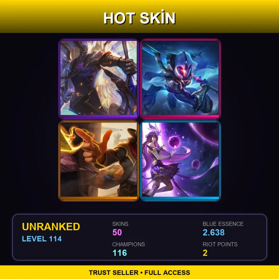 SG | Lv114 | Unranked | 50 Skin | 116 Champ