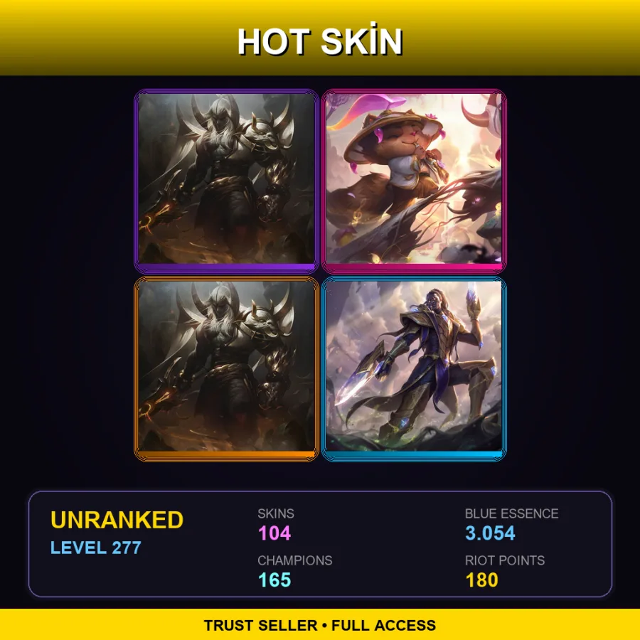 EUNE | Lv277 | Unranked | 104 Skin | 165 Champ